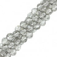 Top Glas Facett Glasschliffperlen 3x2mm rondellen - Black Diamond-pearl shine coating
